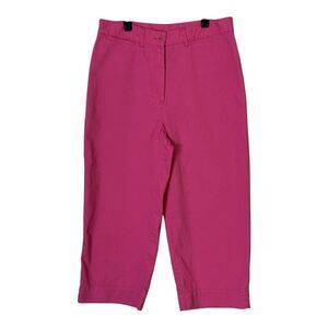 Lauren Ralph‎ Lauren Pants Womens  8 Pink Crop Capri Mid Calf Denim Cotton